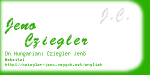 jeno cziegler business card